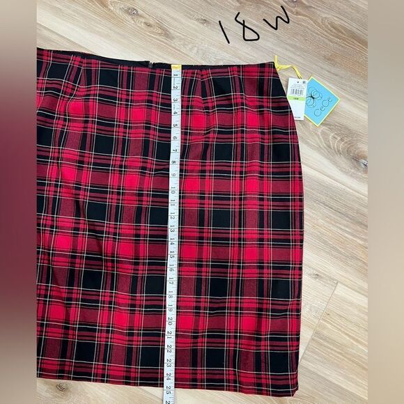 CECE Glamour Melody Plus Size Plaid Skirt - Picture 8 of 13